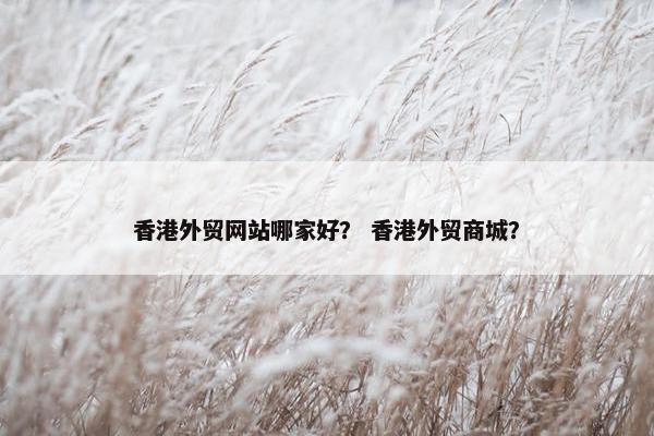 香港外贸网站哪家好？ 香港外贸商城？-第1张图片-冷动云
