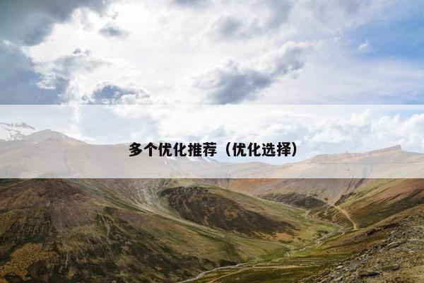多个优化推荐（优化选择）-第1张图片-冷动云