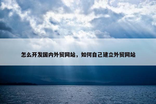 怎么开发国内外贸网站，如何自己建立外贸网站-第1张图片-冷动云