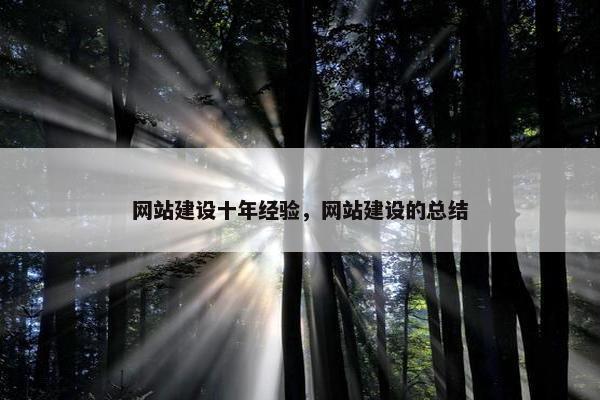 网站建设十年经验，网站建设的总结-第1张图片-冷动云