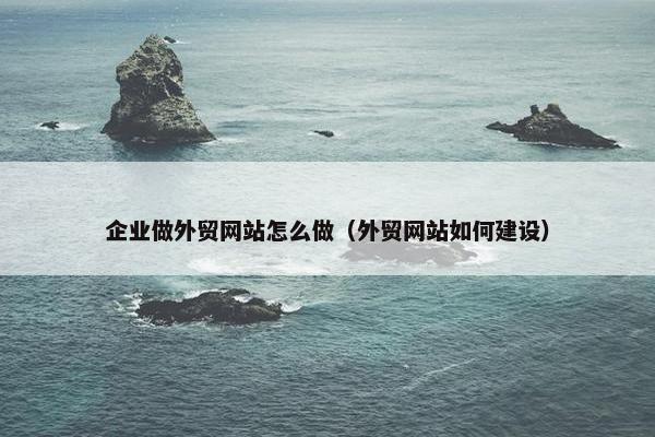 企业做外贸网站怎么做（外贸网站如何建设）-第1张图片-冷动云