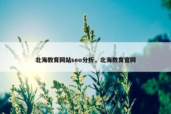 北海教育网站seo分析，北海教育官网-第1张图片-冷动云