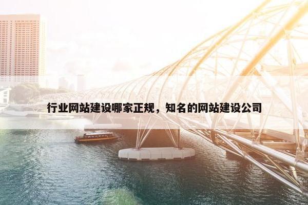 行业网站建设哪家正规，知名的网站建设公司-第1张图片-冷动云