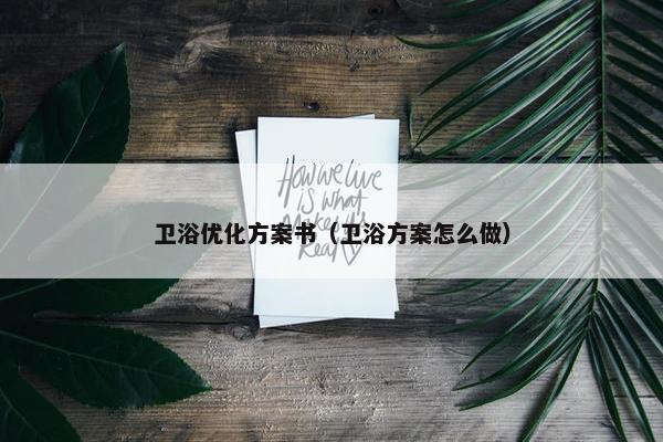 卫浴优化方案书（卫浴方案怎么做）-第1张图片-冷动云
