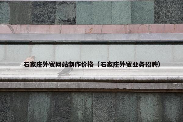 石家庄外贸网站制作价格（石家庄外贸业务招聘）-第1张图片-冷动云