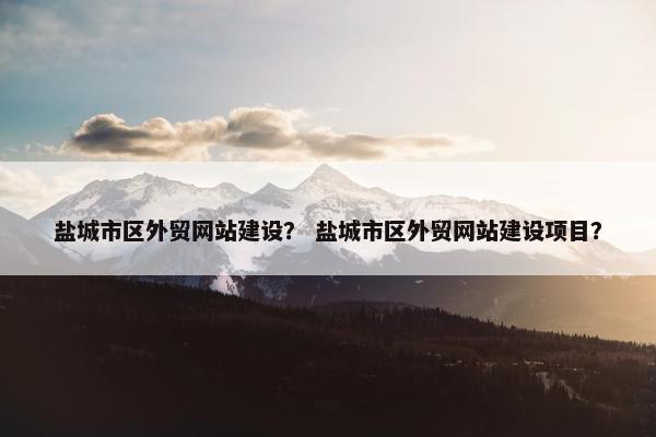 盐城市区外贸网站建设？ 盐城市区外贸网站建设项目？-第1张图片-冷动云