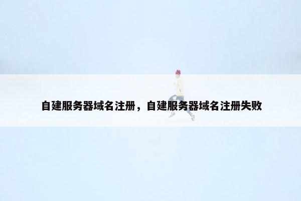 自建服务器域名注册，自建服务器域名注册失败-第1张图片-冷动云