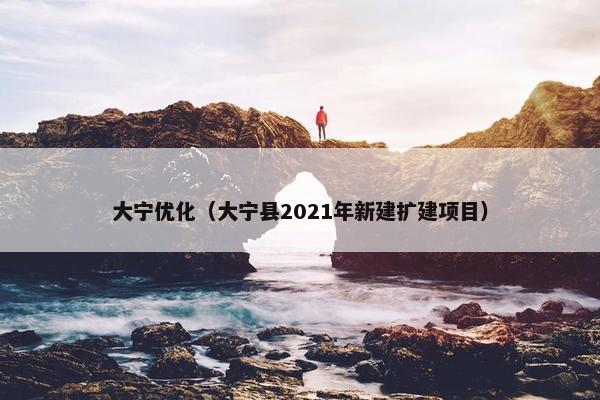 大宁优化（大宁县2021年新建扩建项目）-第1张图片-冷动云