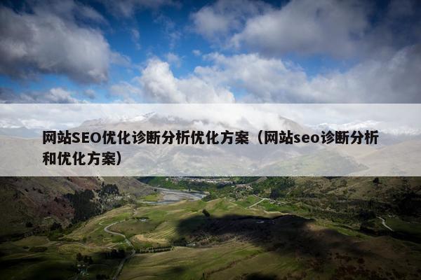 网站SEO优化诊断分析优化方案（网站seo诊断分析和优化方案）-第1张图片-冷动云