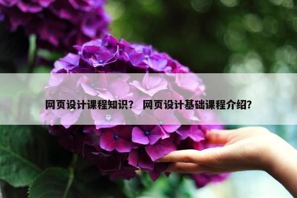 网页设计课程知识？ 网页设计基础课程介绍？-第1张图片-冷动云