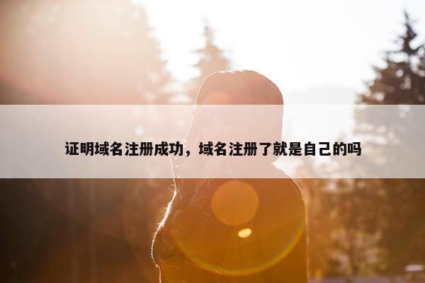 证明域名注册成功，域名注册了就是自己的吗-第1张图片-冷动云