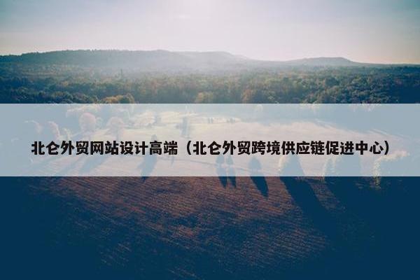 北仑外贸网站设计高端（北仑外贸跨境供应链促进中心）-第1张图片-冷动云