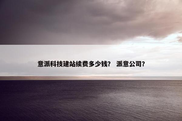 意派科技建站续费多少钱？ 派意公司？-第1张图片-冷动云