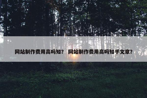 网站制作费用高吗知？ 网站制作费用高吗知乎文章？-第1张图片-冷动云