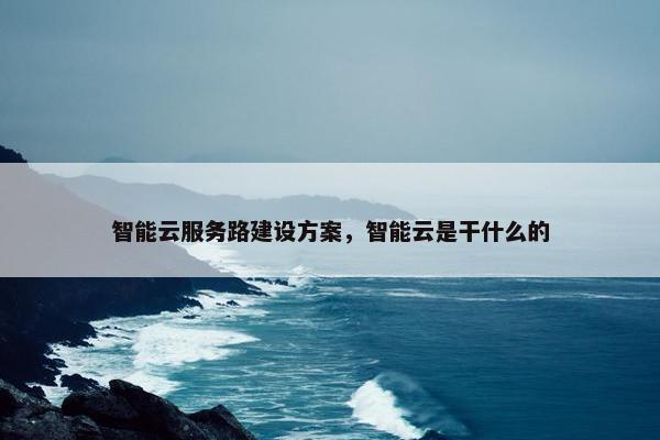 智能云服务路建设方案，智能云是干什么的-第1张图片-冷动云
