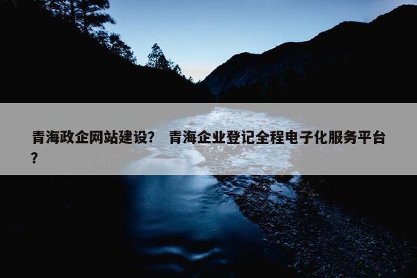 青海政企网站建设？ 青海企业登记全程电子化服务平台？-第1张图片-冷动云
