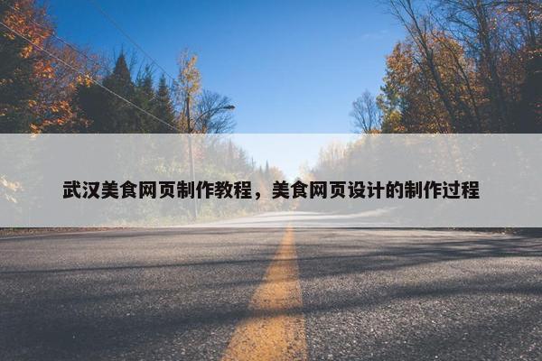 武汉美食网页制作教程，美食网页设计的制作过程-第1张图片-冷动云