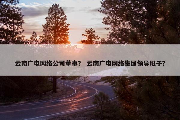 云南广电网络公司董事？ 云南广电网络集团领导班子？-第1张图片-冷动云