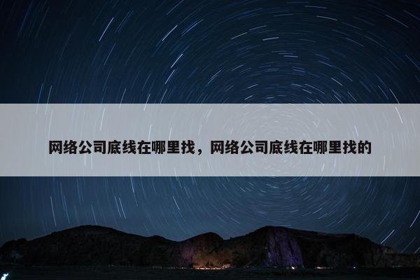 网络公司底线在哪里找，网络公司底线在哪里找的-第1张图片-冷动云