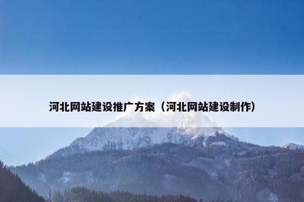 河北网站建设推广方案（河北网站建设制作）-第1张图片-冷动云
