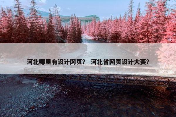 河北哪里有设计网页？ 河北省网页设计大赛？-第1张图片-冷动云