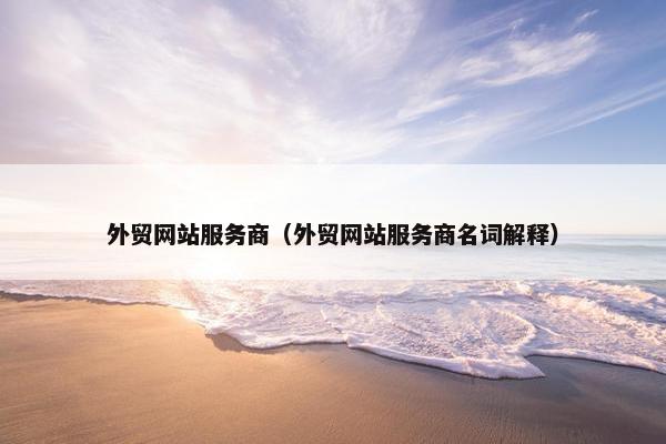 外贸网站服务商（外贸网站服务商名词解释）-第1张图片-冷动云