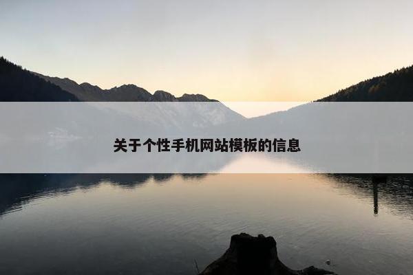 关于个性手机网站模板的信息-第1张图片-冷动云