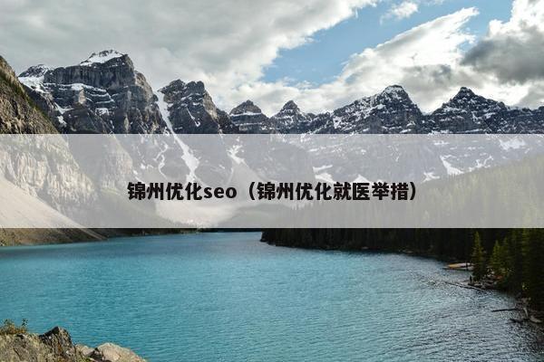 锦州优化seo（锦州优化就医举措）-第1张图片-冷动云