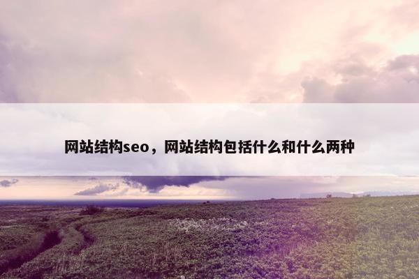 网站结构seo，网站结构包括什么和什么两种-第1张图片-冷动云