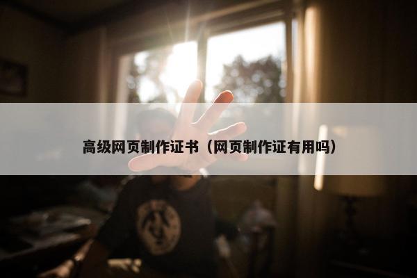 高级网页制作证书（网页制作证有用吗）-第1张图片-冷动云