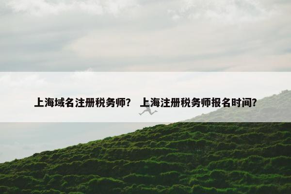 上海域名注册税务师？ 上海注册税务师报名时间？-第1张图片-冷动云