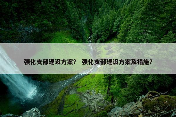 强化支部建设方案？ 强化支部建设方案及措施？-第1张图片-冷动云