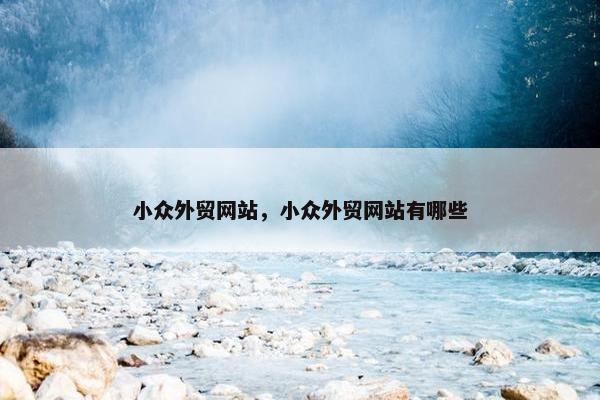 小众外贸网站，小众外贸网站有哪些-第1张图片-冷动云