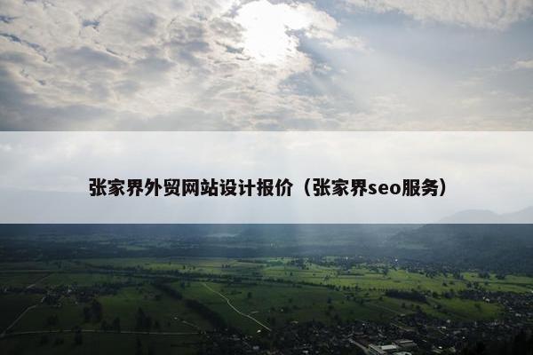 张家界外贸网站设计报价（张家界seo服务）-第1张图片-冷动云