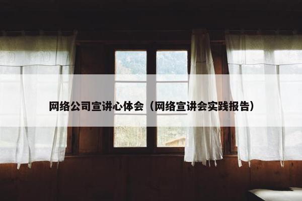 网络公司宣讲心体会（网络宣讲会实践报告）-第1张图片-冷动云