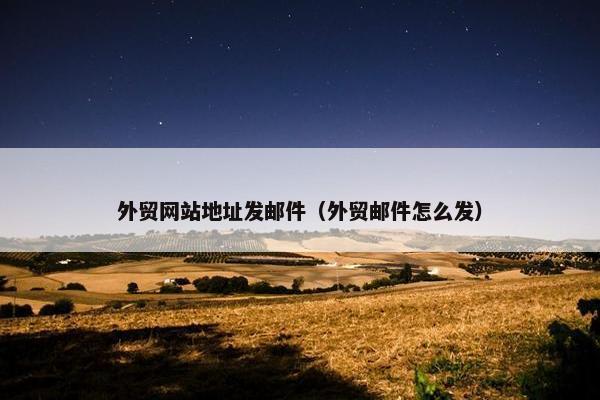 外贸网站地址发邮件（外贸邮件怎么发）-第1张图片-冷动云