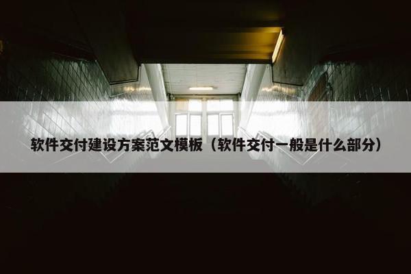 软件交付建设方案范文模板（软件交付一般是什么部分）-第1张图片-冷动云
