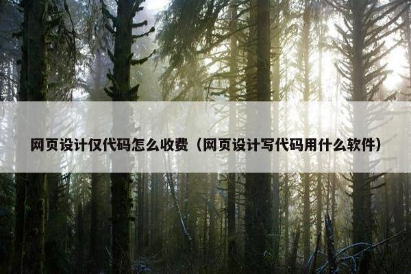 网页设计仅代码怎么收费（网页设计写代码用什么软件）-第1张图片-冷动云