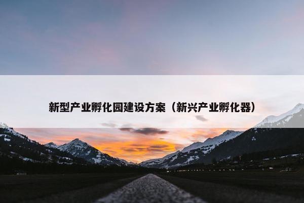 新型产业孵化园建设方案（新兴产业孵化器）-第1张图片-冷动云