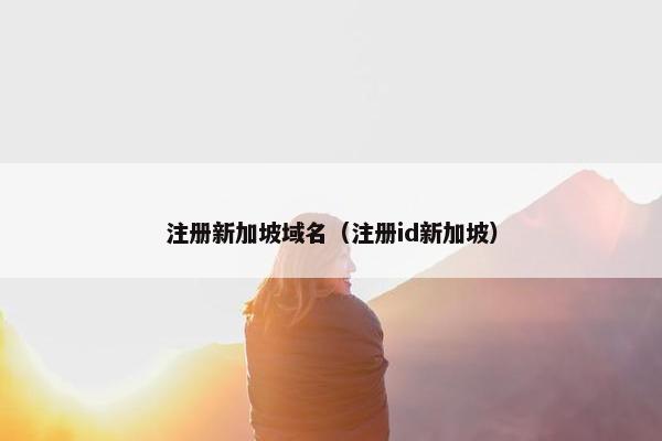注册新加坡域名（注册id新加坡）-第1张图片-冷动云