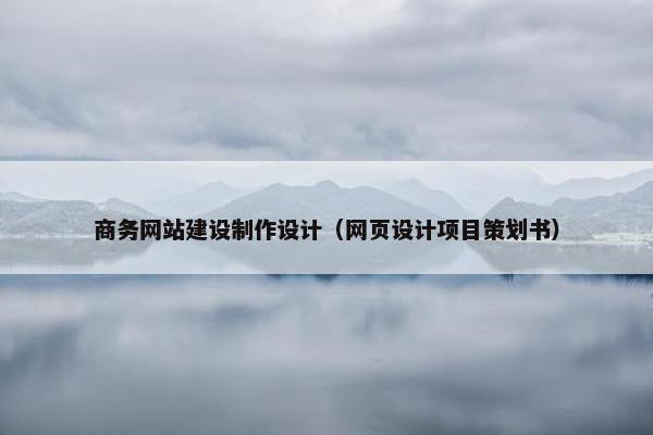 商务网站建设制作设计（网页设计项目策划书）-第1张图片-冷动云