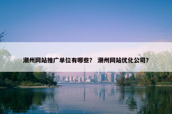 潮州网站推广单位有哪些？ 潮州网站优化公司？-第1张图片-冷动云
