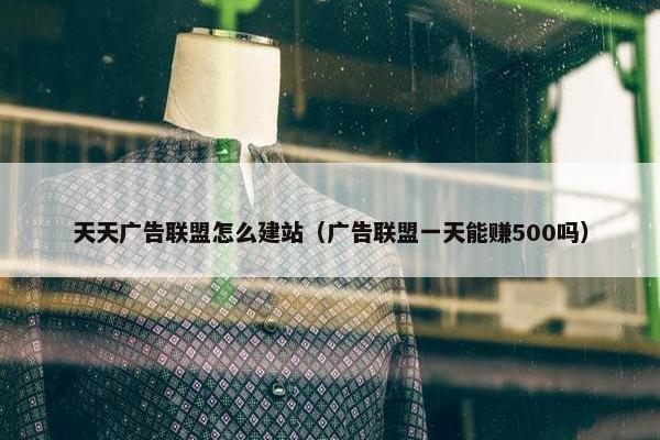 天天广告联盟怎么建站（广告联盟一天能赚500吗）-第1张图片-冷动云