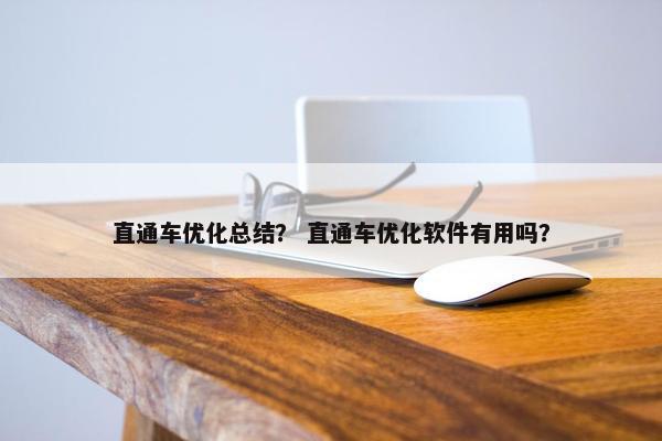 直通车优化总结？ 直通车优化软件有用吗？-第1张图片-冷动云