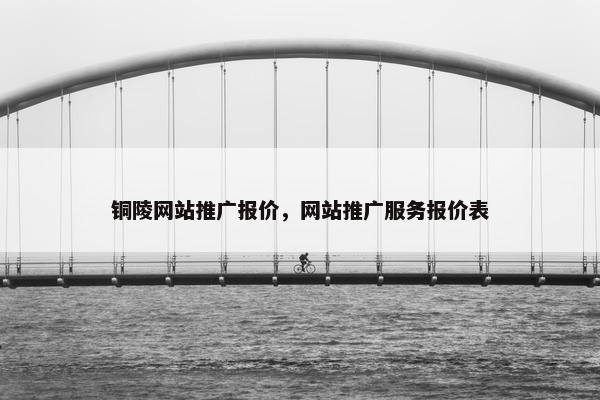 铜陵网站推广报价，网站推广服务报价表-第1张图片-冷动云