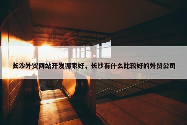 长沙外贸网站开发哪家好，长沙有什么比较好的外贸公司-第1张图片-冷动云