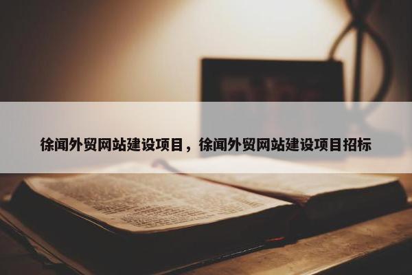 徐闻外贸网站建设项目，徐闻外贸网站建设项目招标-第1张图片-冷动云