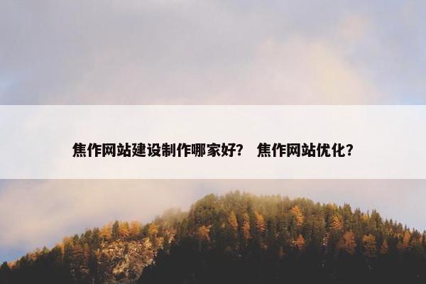 焦作网站建设制作哪家好？ 焦作网站优化？-第1张图片-冷动云