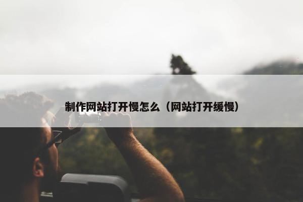 制作网站打开慢怎么（网站打开缓慢）-第1张图片-冷动云