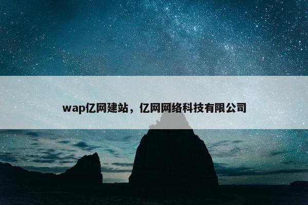 wap亿网建站，亿网网络科技有限公司-第1张图片-冷动云